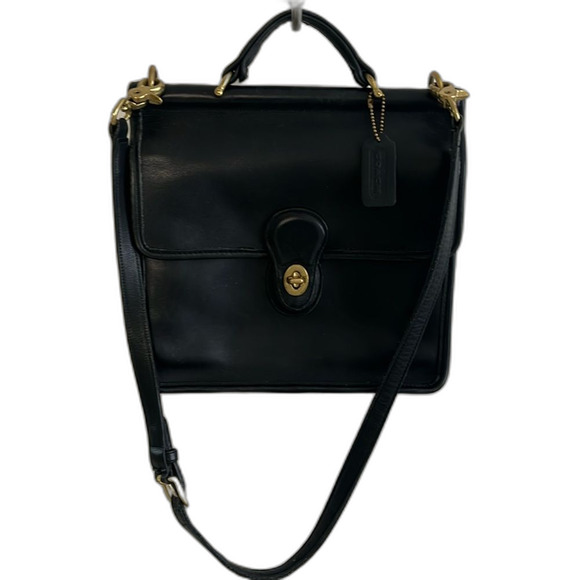 Vintage Coach Willis Bag 9927 Black Leather Handbag crossbody Made in USA - Picture 1 of 10